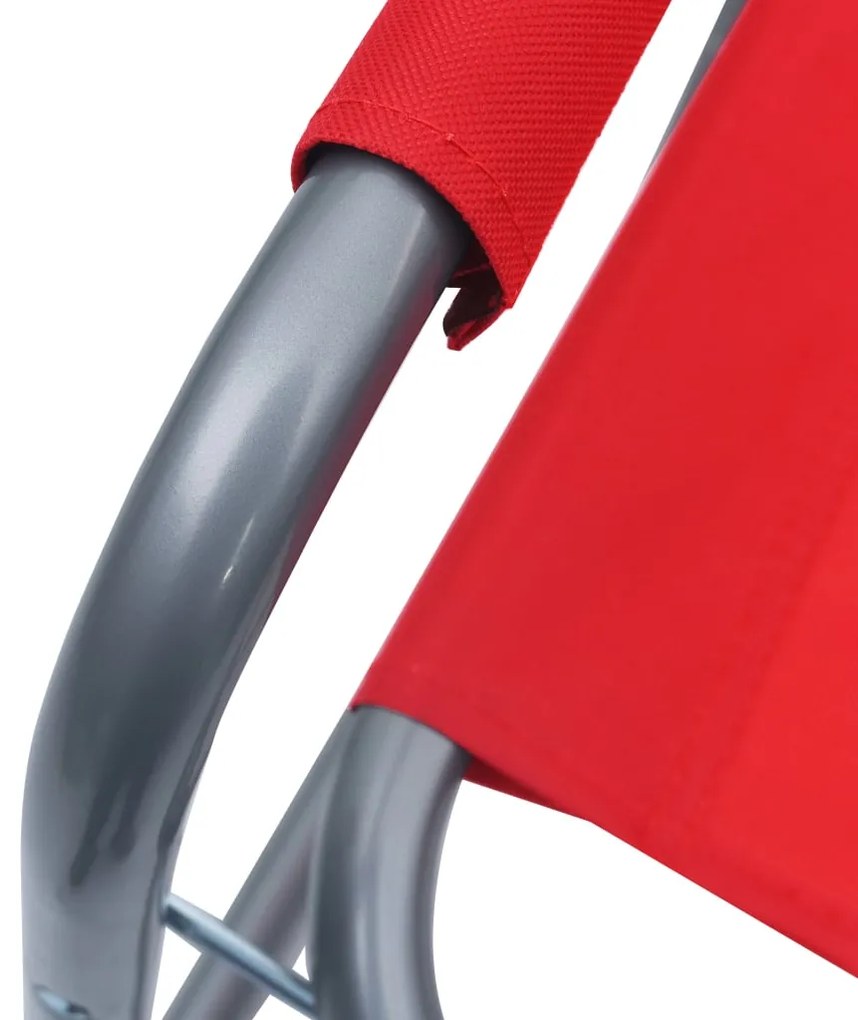 Cadeiras de realizador 2 pcs aço vermelho