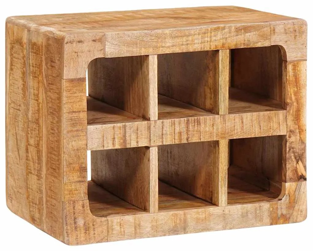 vidaXL Escorredor de Vinho Castanho Madeira de manga maciça