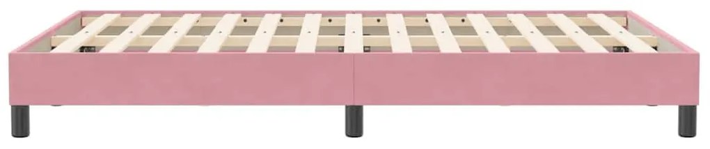 Estrutura de cama com colchão 120x210 cm veludo rosa