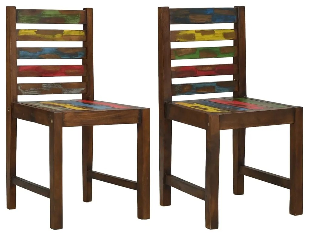 Cadeiras de jantar 2 pcs madeira recuperada maciça