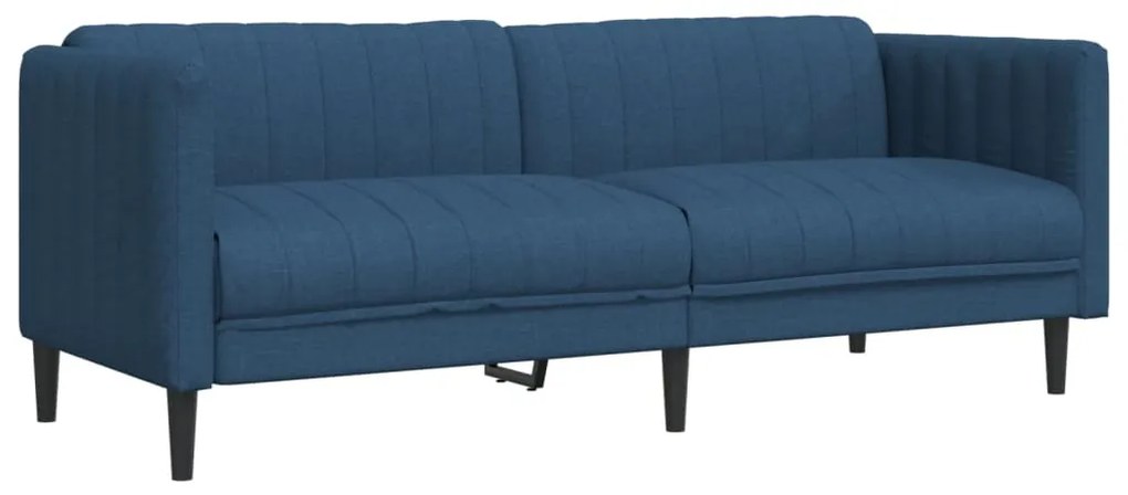 3 pcs conjunto de sofás tecido azul