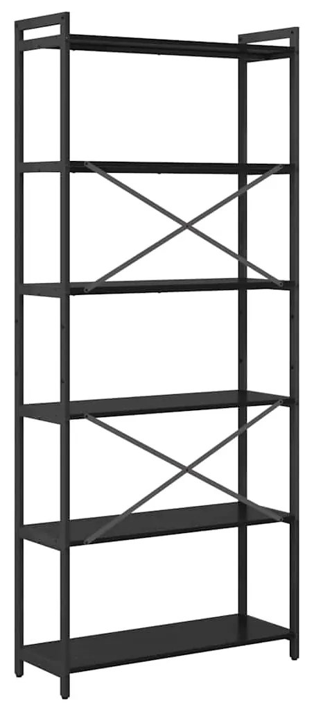 Estante Carvalho preto 80 x 30 x 188 cm Madeira e Aço