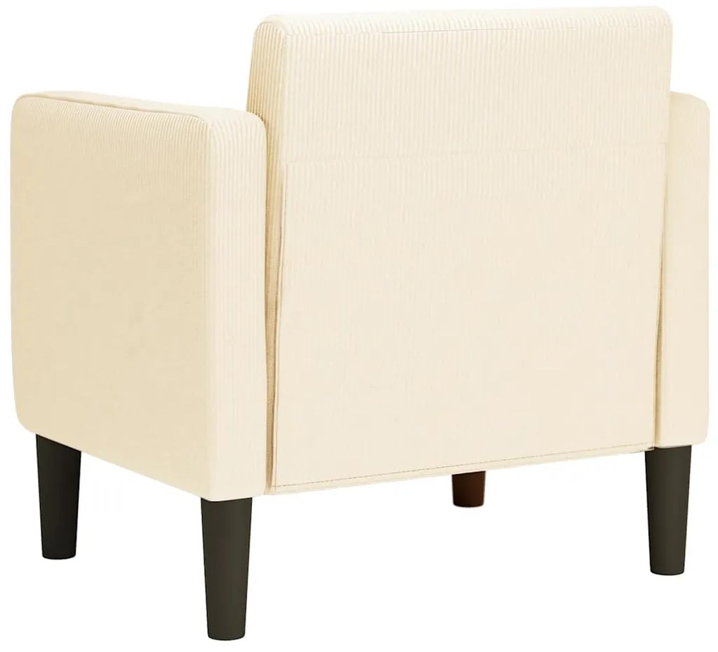 Poltrona com apoio de braços 54 cm tecido corduroy creme