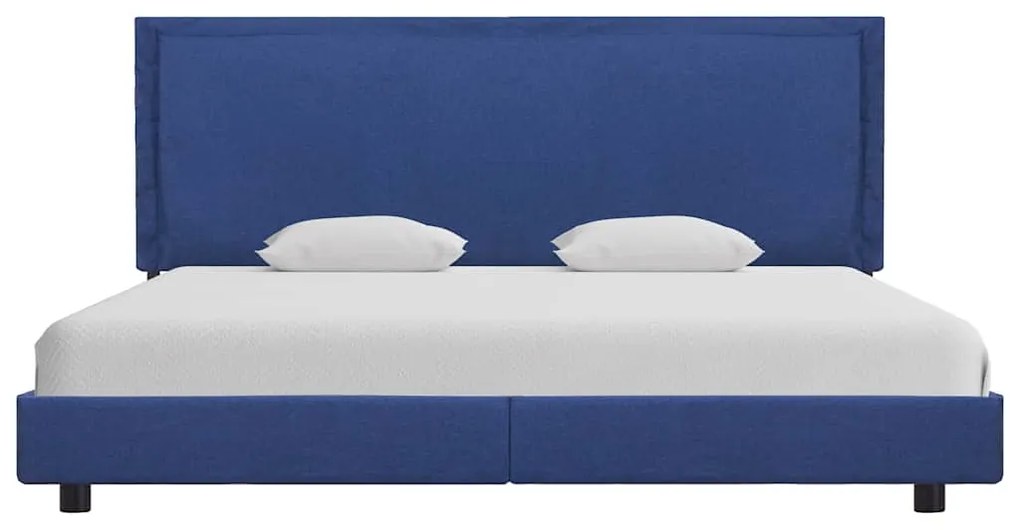 Estrutura de cama sem colchão 150x200 cm tecido azul