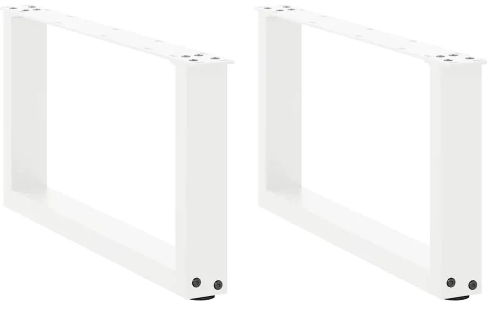Pés para mesa de centro em formato de U, 2 peças, branco, 70x(30-31) c