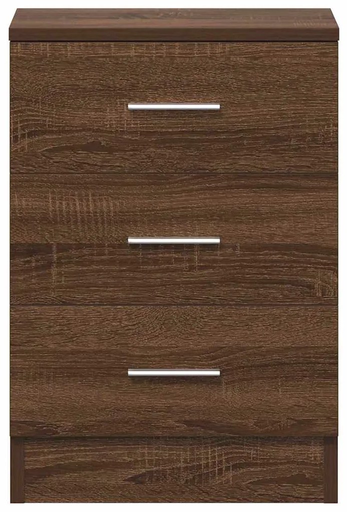 Mesa cabeceira 2pcs 38x35x56cm deriv. madeira carvalho castanho