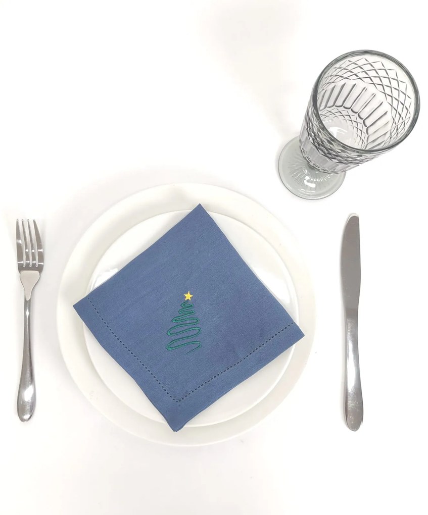 Guardanapo Linho Of Christmas Tree Green