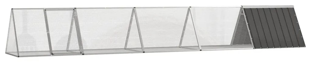 vidaXL Gaiola p/ coelhos 504,5x80,5x71 cm aço galvanizado antracite