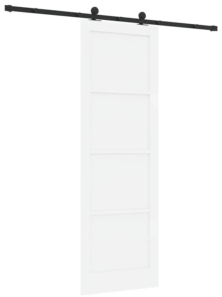 Porta Deslizante com Conjunto de Hardware 'ORKDAL'Branco Madeira Maciç