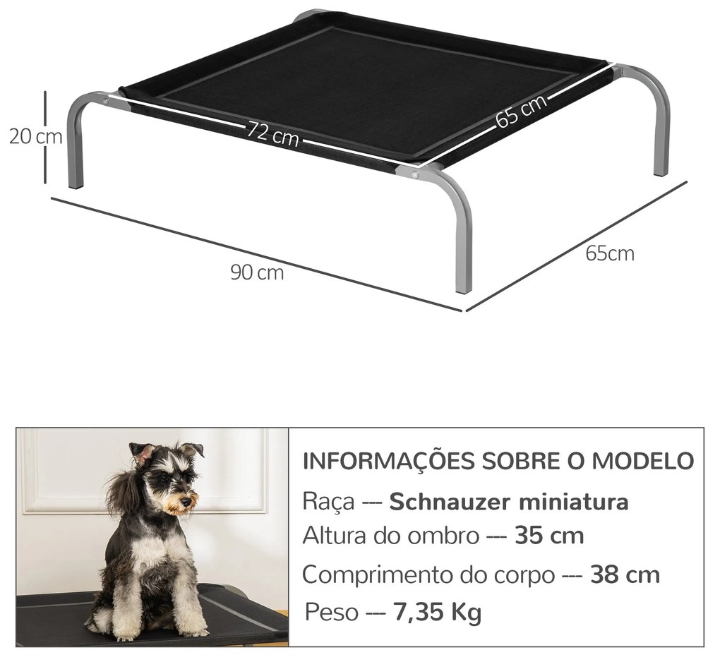 PawHut Cama Elevada para Animais de Estimação Cama para Cães e Gatos D