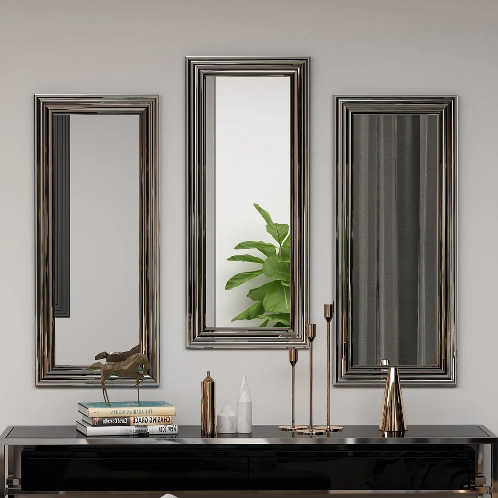 Conjunto de Espelhos Lavia – Prateado – 30x70x3 cm