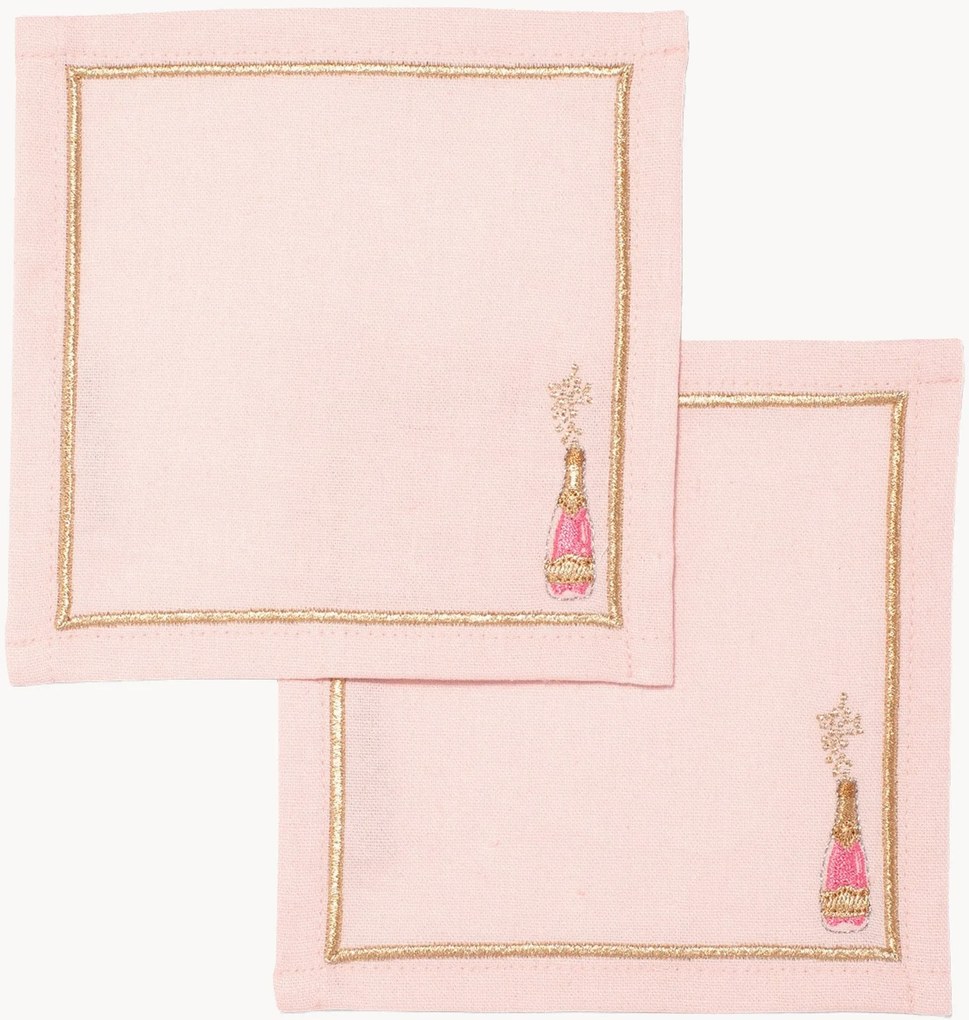 Guardanapos de cocktail bordados Bottle, conjunto de 2