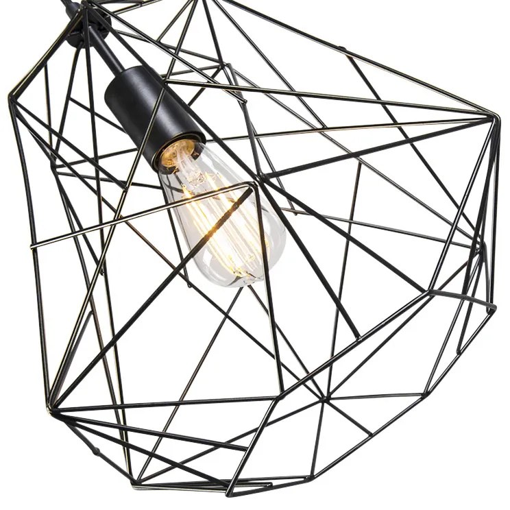 LED Candeeiro pendente industrial inteligente preto com Wi-Fi ST64 - Framework Basic Moderno