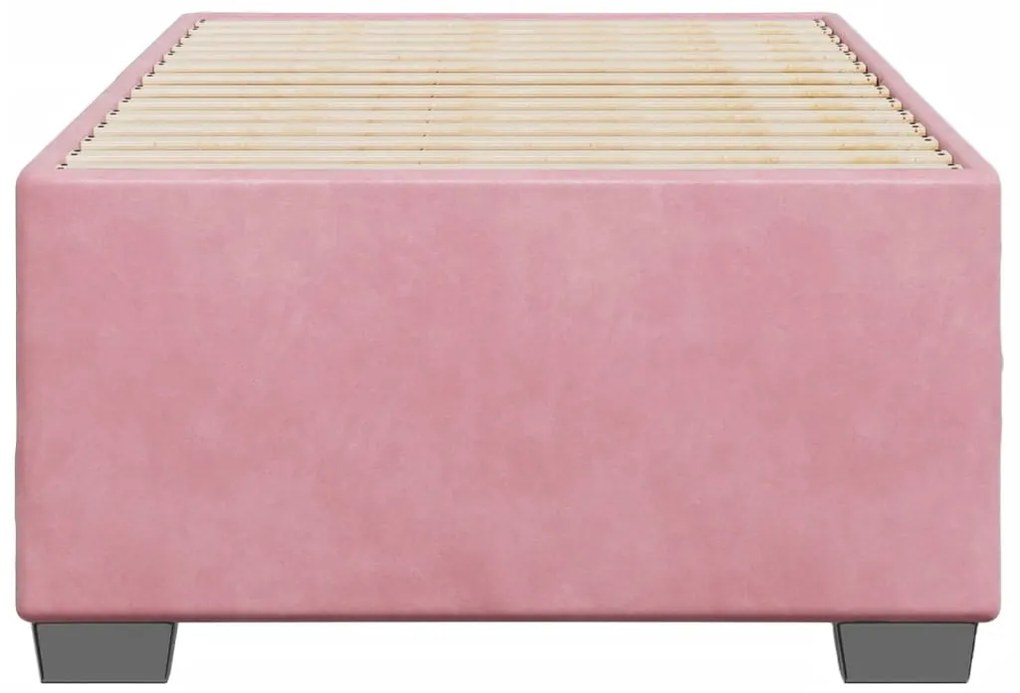 Estrutura de cama 80x200 cm veludo rosa
