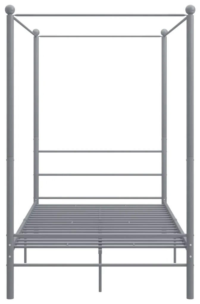 Estrutura de cama com dossel 120x200 cm metal cinzento