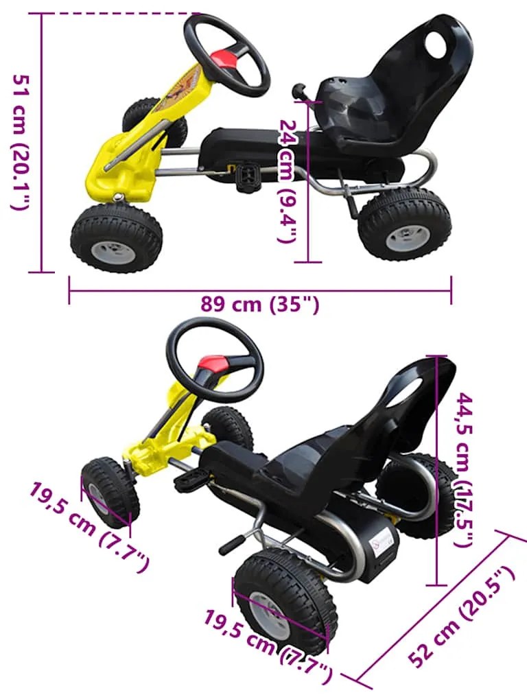 Kart a pedais amarelo