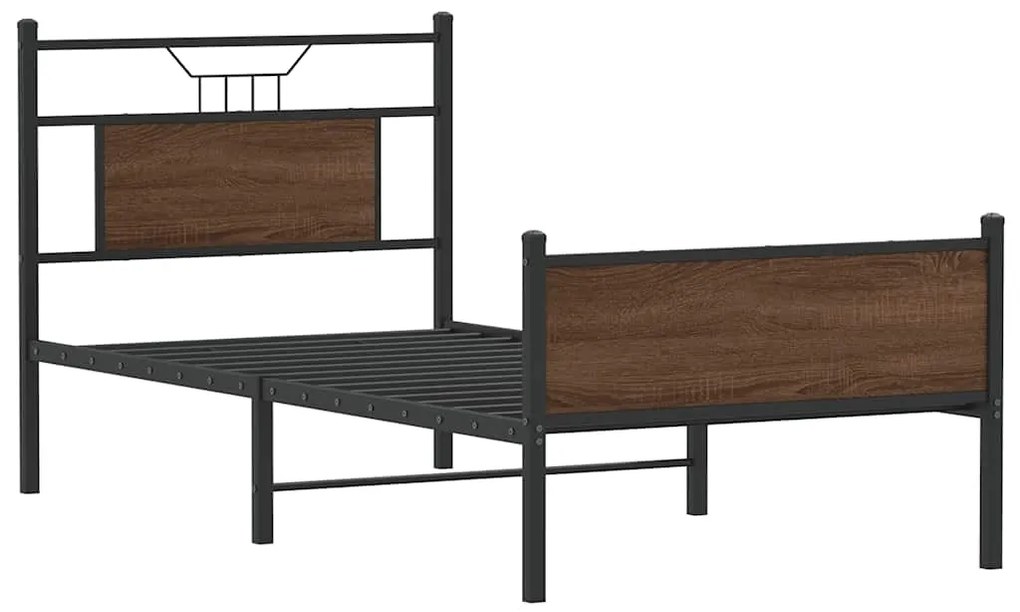 Estrutura cama s/ colchão derivados madeira carvalho castanho