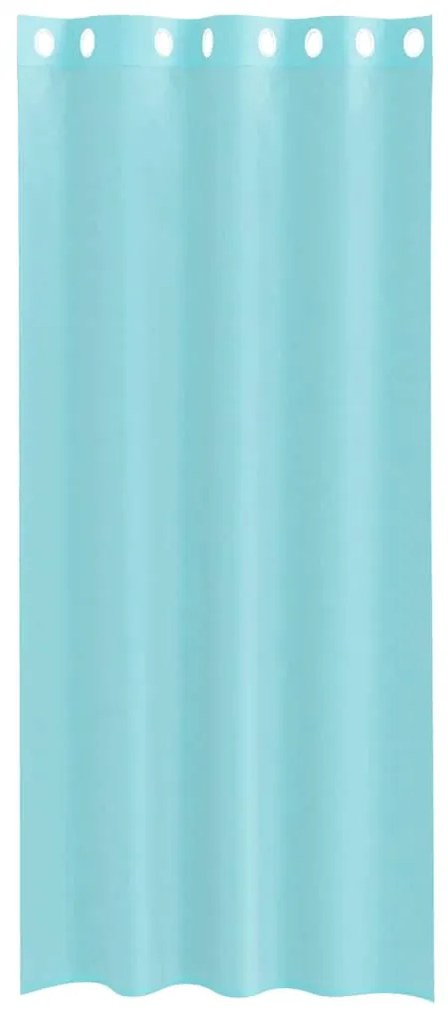Cortinas de voile com ilhós 2 pcs turquesa