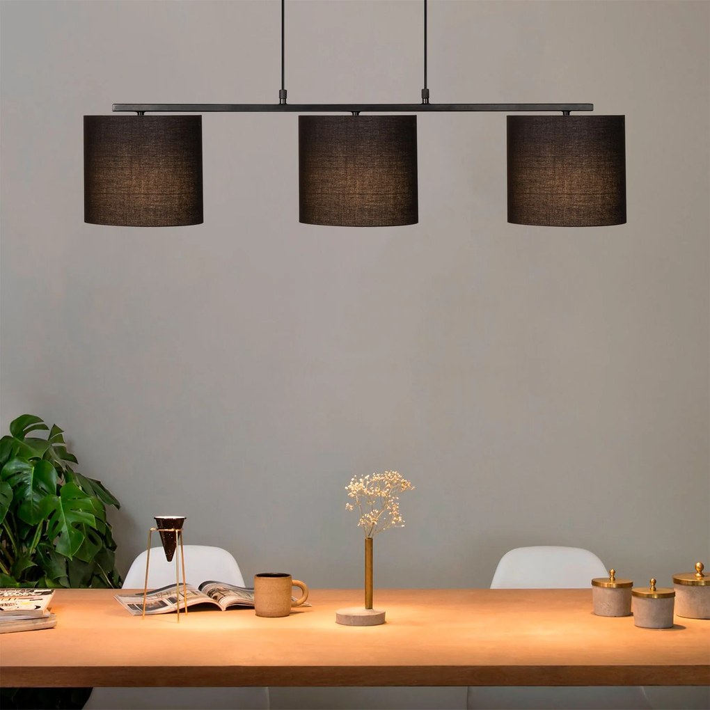 Candeeiro de Teto Valiz – Preto – 110 x 20 cm