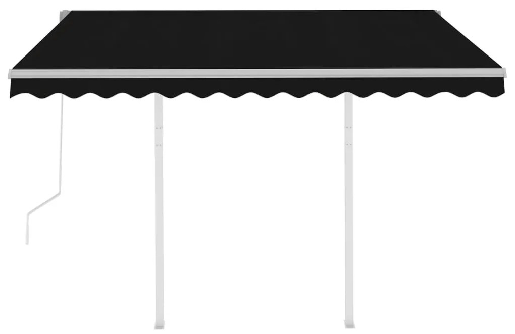 Toldo retrátil automático com postes 3,5x2,5 m antracite