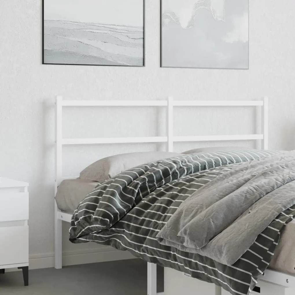 Cabeceira de cama 140 cm metal branco