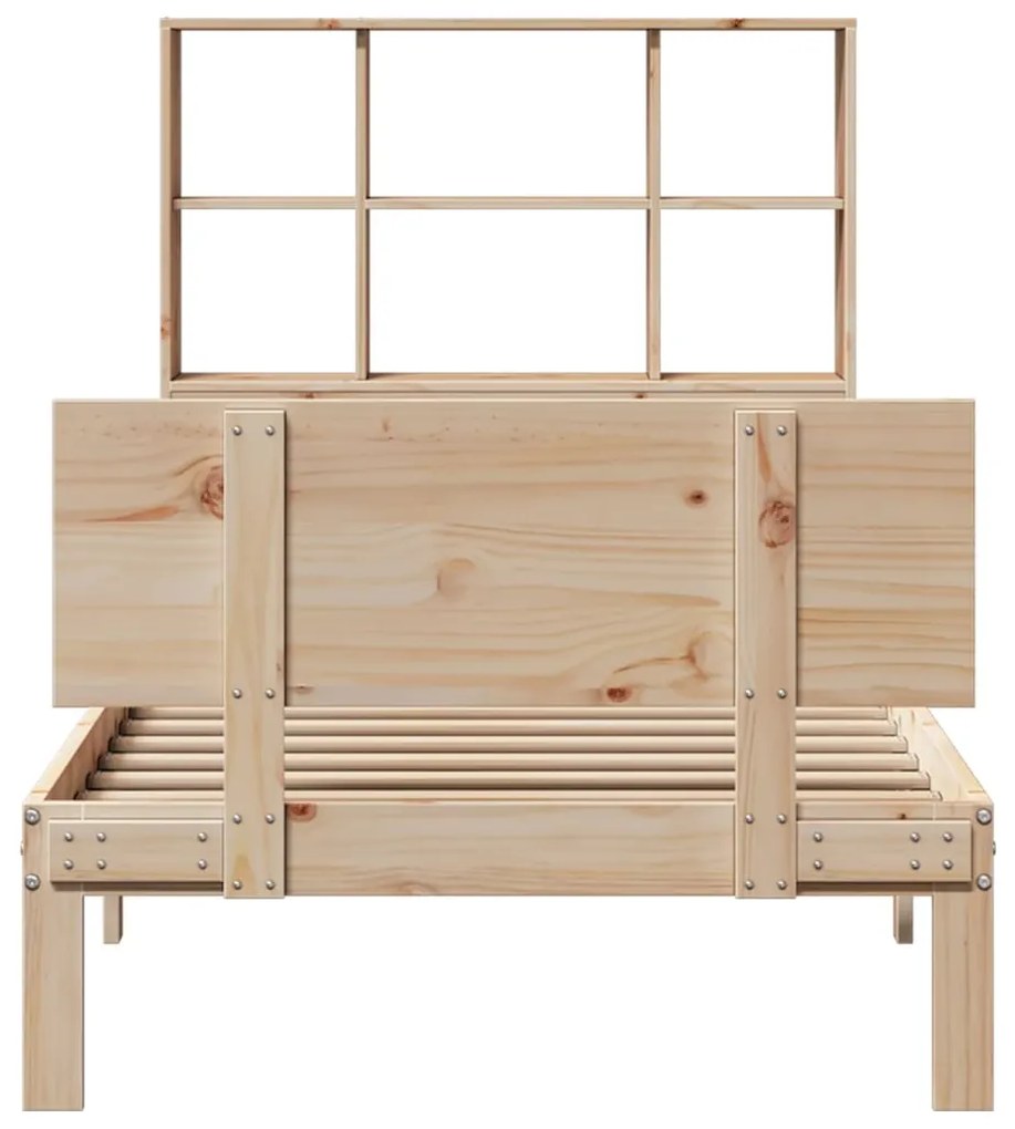 Cama com estante sem colchão 90x190 cm pinho maciço