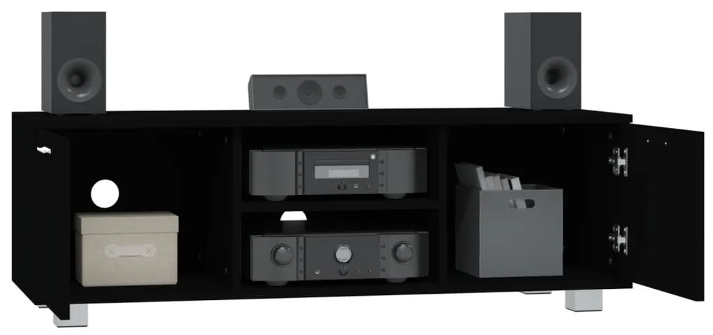 Móvel de TV 120x40,5x35 cm derivados de madeira preto
