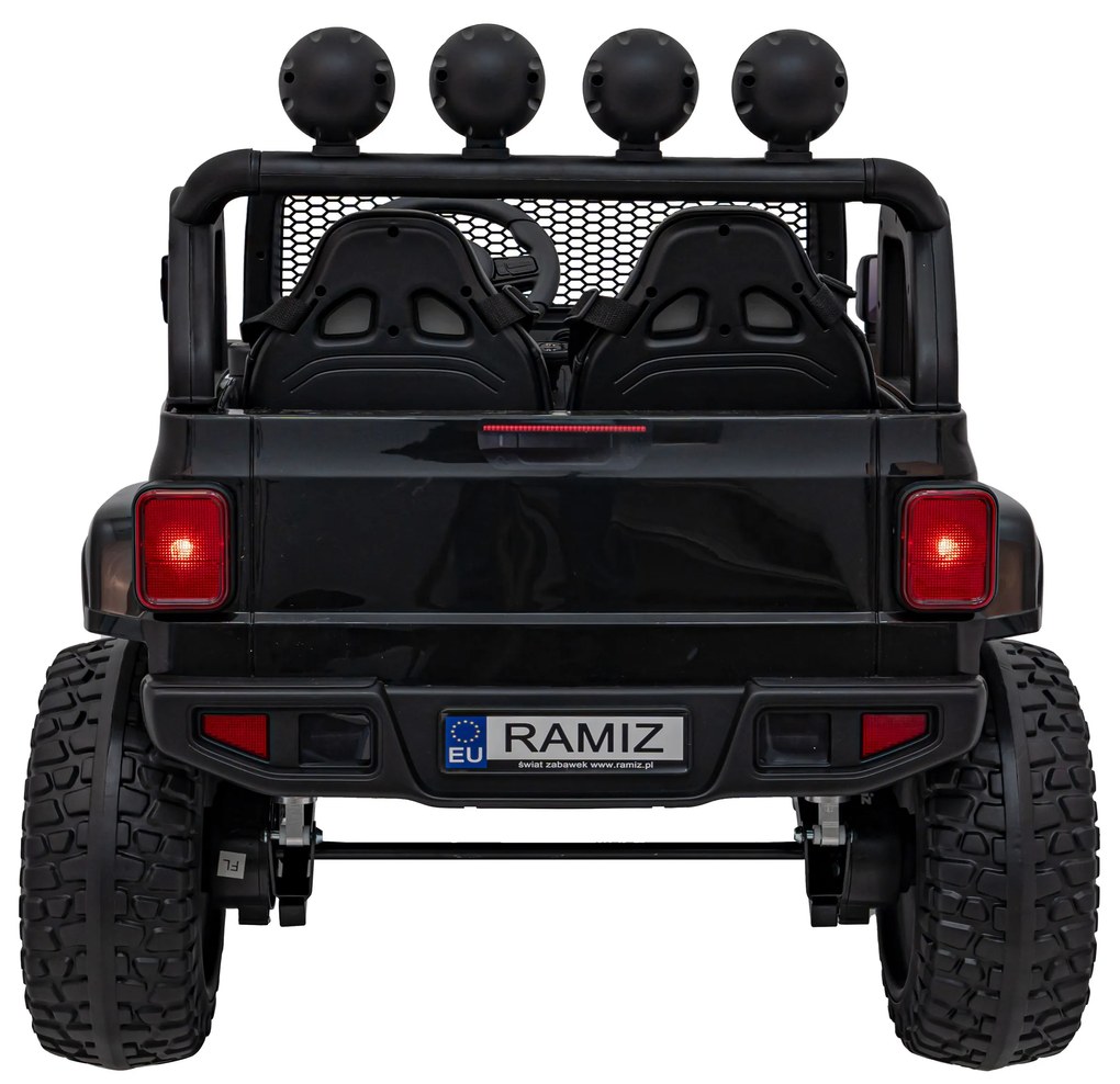 Jipe elétrico para Crianças OFF-ROAD 3.0 12V 4x4 Rodas Espuma EVA, Assento couro ecológico Preto
