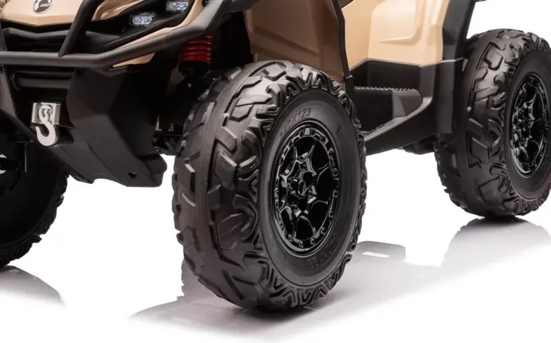 Moto eletrica para crianças 1 a 5 anos, 2 lugares 12V CAN-AM Outlander rodas Borracha Caqui