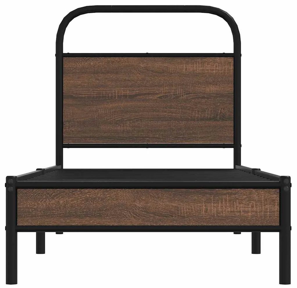 Estrutura cama s/ colchão derivados madeira carvalho castanho