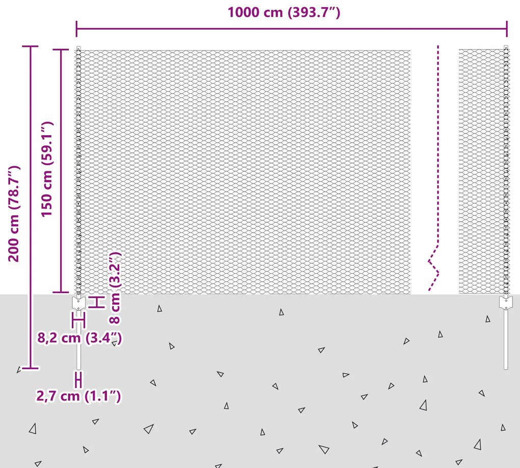 Posts de Cerca vidaXL 10 pcs U-Channel 150 cm Aço Galvanizado, Cerca H