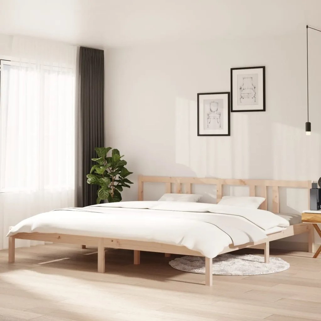 Estrutura de cama sem colchão 200x200 cm madeira maciça