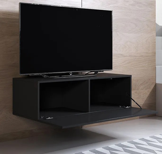 Conjunto de Móveis de Sala Avioso – 1,6 m – Modular em Preto com Móvel