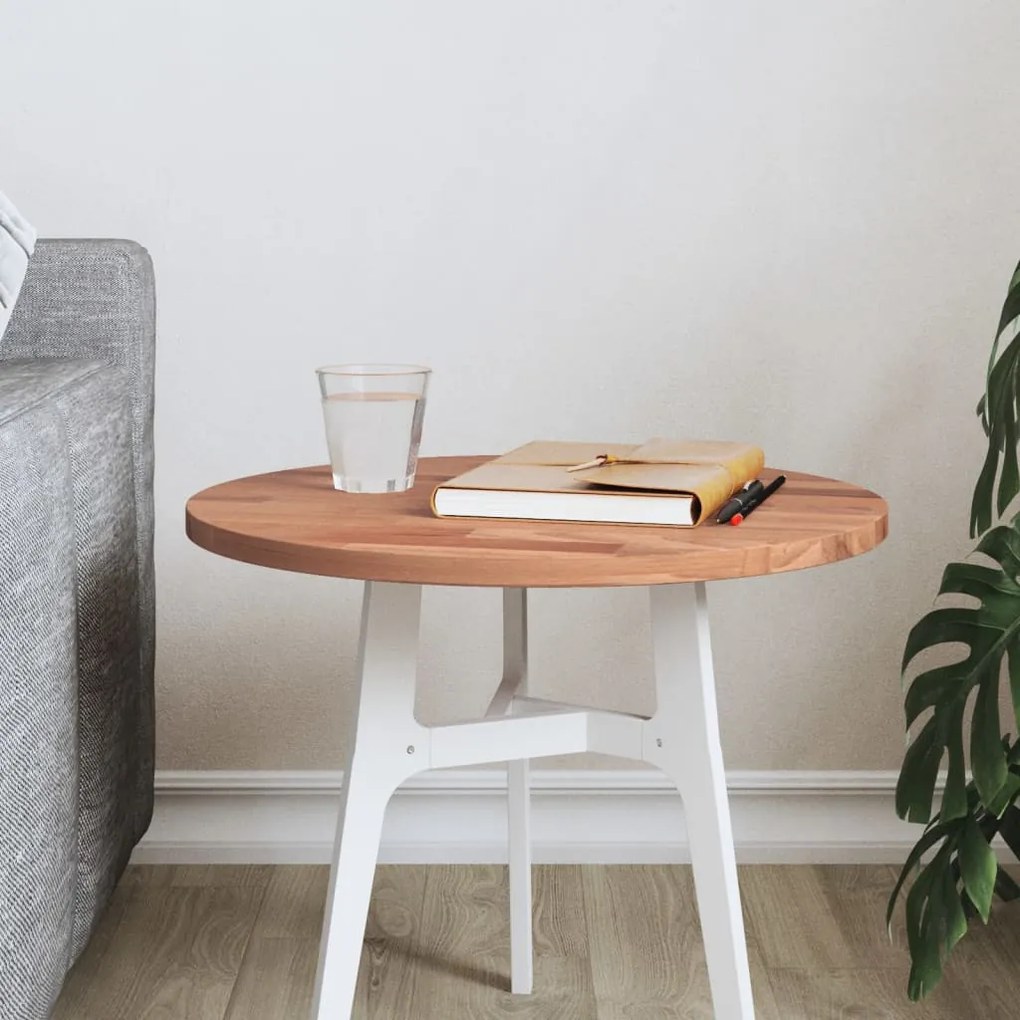 vidaXL Tampo de mesa redondo Ø40x1,5 cm madeira de faia maciça