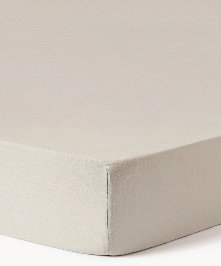 Lençol em linho lavado com elástico topper Airy