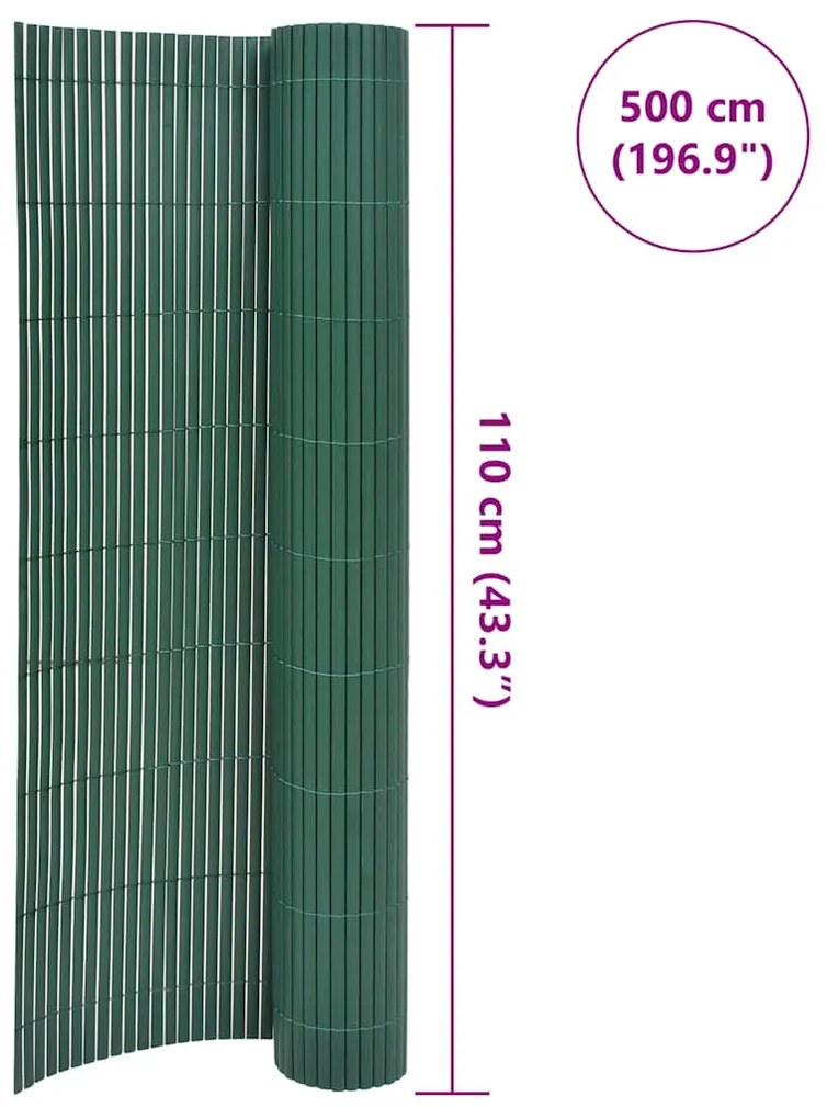 Cerca de jardim dupla face 110x500 cm verde