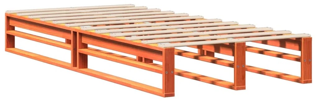 Cama sem colchão 100x200 cm pinho maciço castanho-mel