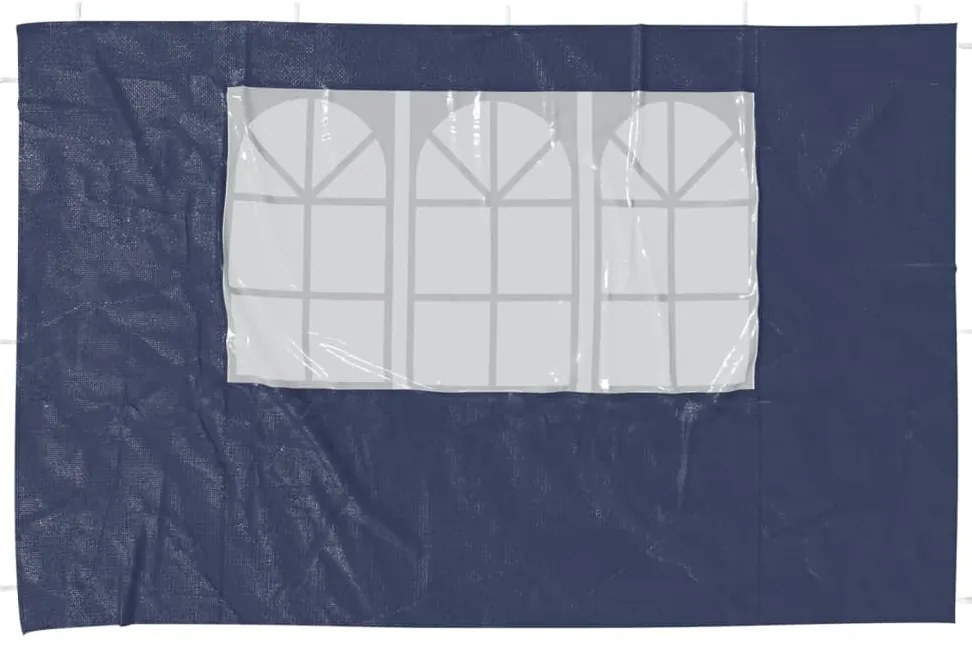 Parede lateral com janela p/ tenda de festas 2 pcs PE azul