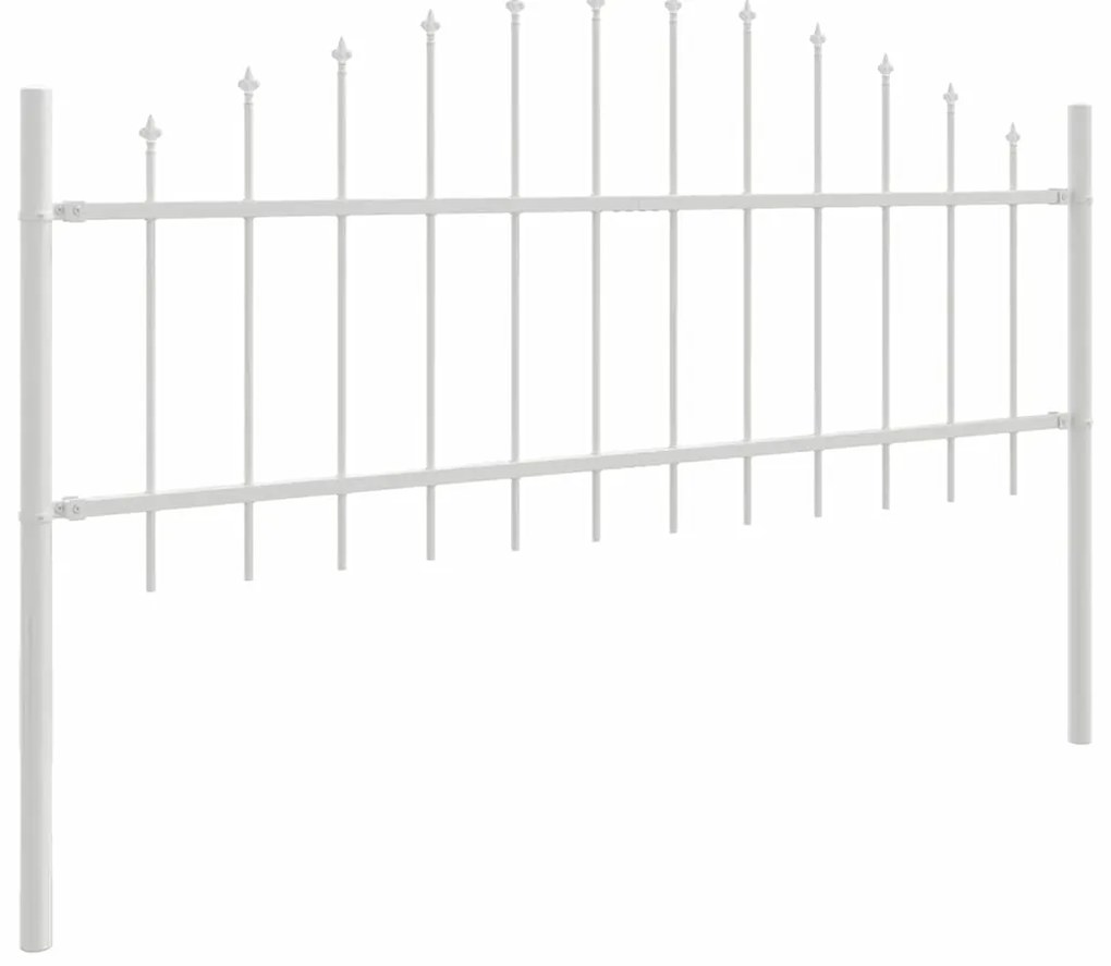 Cerca de Jardim com Topo em Arco Branco 1,7x0,75 m em Aço
