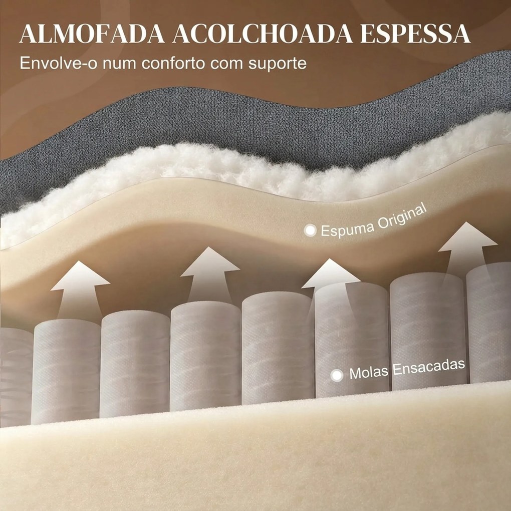 Poltrona Relax Reclinável Manual Acolchoada em Cinzento Escuro