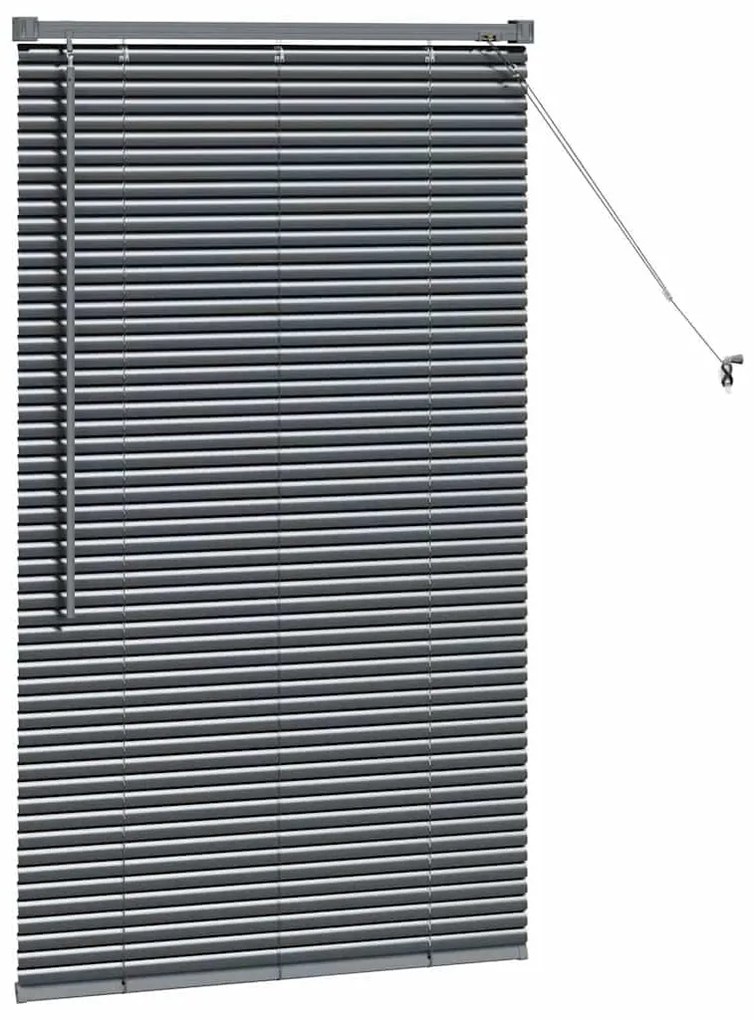 Persiana de Janela Cinzento-escuro 80 x 130 cm Alumínio