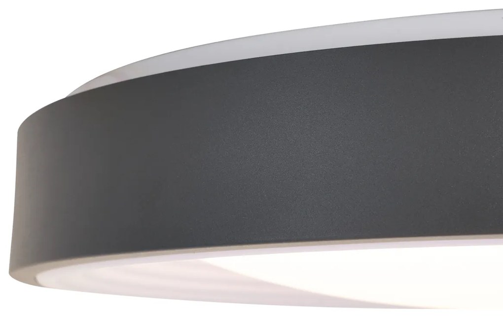 Plafon moderno cinzento com branco 38cm incl. LED regulável - Kanton Moderno
