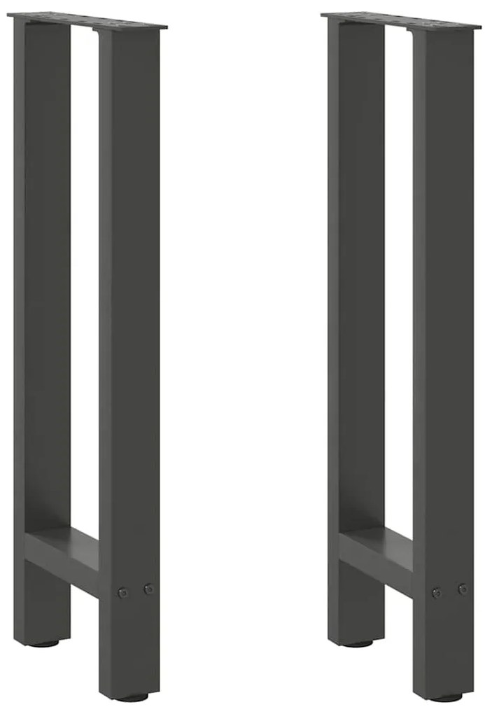 vidaXL Pés de mesa de console antracite 2 peças 38x(72-73) cm aço