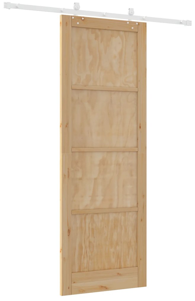 Porta Deslizante vidaXL com Conjunto de Ferragens 83x232 cm Madeira de