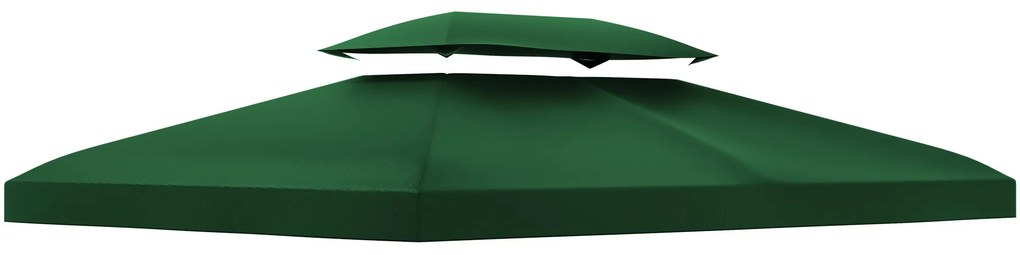 Outsunny Toldo Substituição 4x3m Pérgola 2 Níveis Respirável 10 Orifícios Drenagem Cobertura Resistente Verde | Aosom Portugal