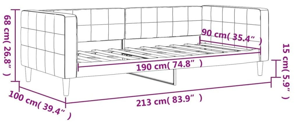 Sofá-cama 90x190 cm veludo preto