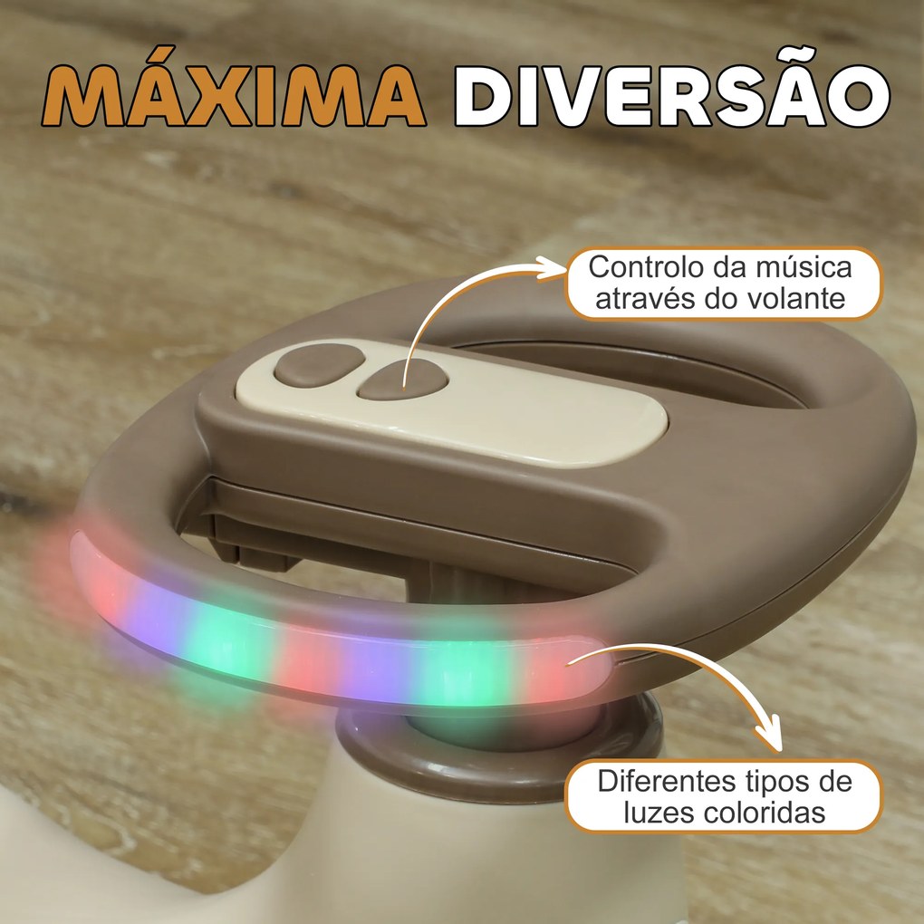 Carrinho Gira Gira para Crianças acima de 2 Anos Carrinho Wiggle com Guiador para Pais Música Luz