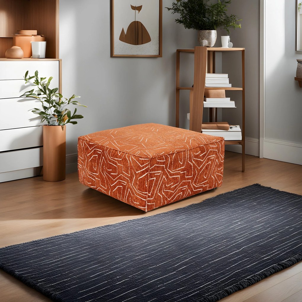 Pouffe Lora – Laranja – 85x85x40 cm