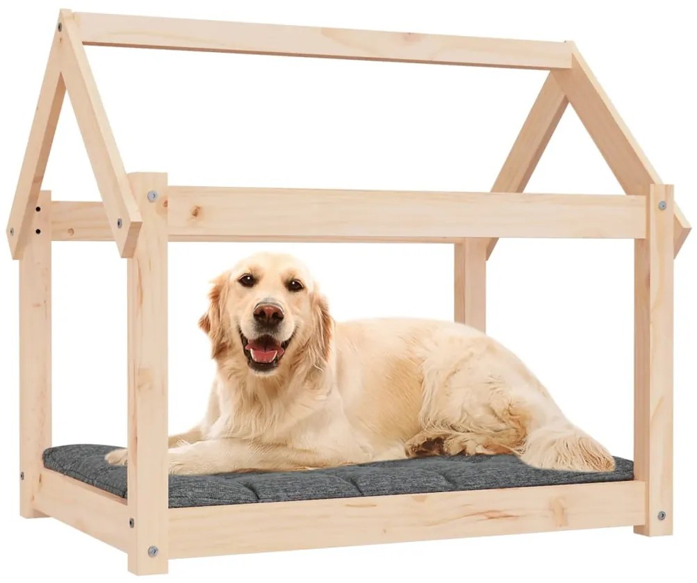 Cama para cães 81x60x70 cm madeira de pinho maciça