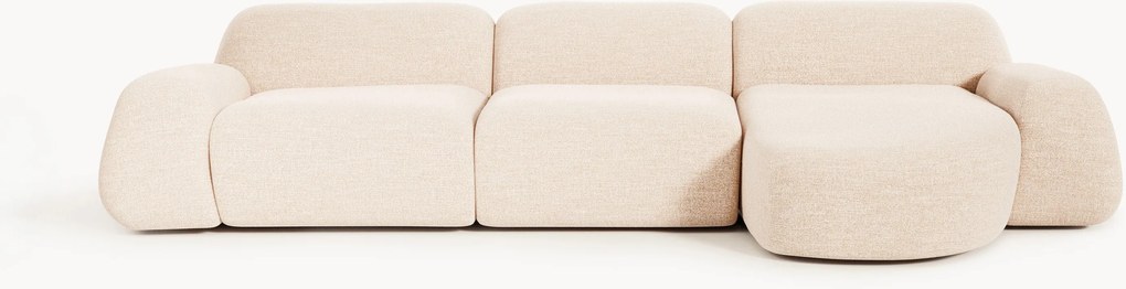Sofá de canto modular em bouclé Wolke (4 lugares)